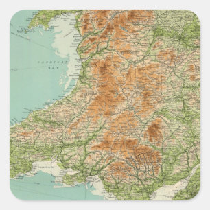 England & Wales, southwestern section Scilly Isles Square Sticker