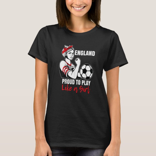 England Womens Football Kit for Girls & Female Soc T-Shirt (Front)