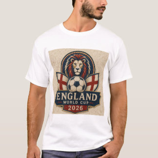 England World Cup 2026 Mosaic Lion Football Design T-Shirt