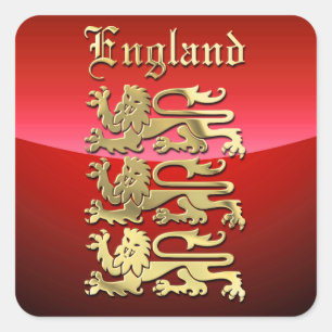 England's Coat of Arms Square Sticker
