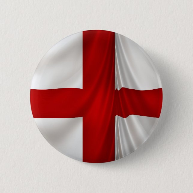 England's St George Cross Patriotic Flag 6 Cm Round Badge (Front)