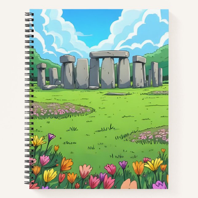 England's Stonehenge in Spring Notebook (Front)