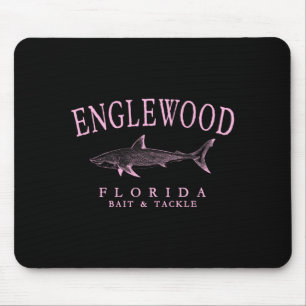 Englewood Florida Shark Retro nk Art Fishing Mouse Pad
