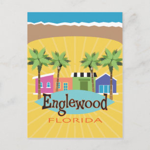 Englewood, Florida vintage inspired retro style Postcard