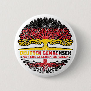 Englisch Deutsch Deutschland Baum Wurzel 6 Cm Round Badge