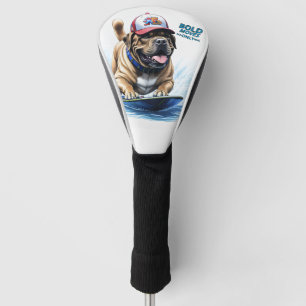 Englische Dogge Mastiff auf Surfbrett Golf Head Cover