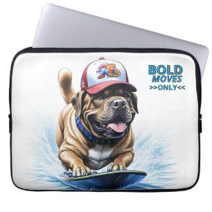 Englische Dogge Mastiff auf Surfbrett Laptop Sleeve