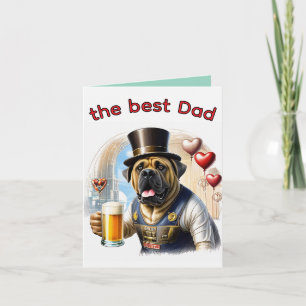 Englische Dogge Mastiff best Dad Holiday Card