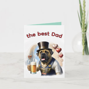 Englische Dogge Mastiff best Dad Holiday Card