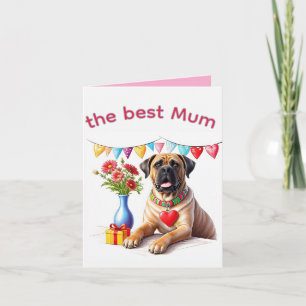Englische Dogge Mastiff best Mum Holiday Card