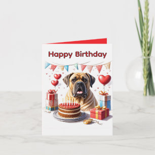 Englische Dogge Mastiff Birthday  Holiday Card