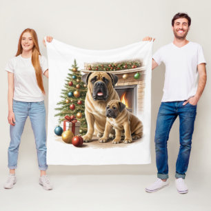 Englische Dogge Mastiff Christmas Fleece Blanket