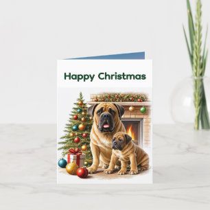 Englische Dogge Mastiff Christmas Holiday Card