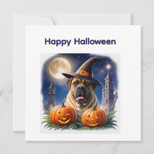 Englische Dogge Mastiff Halloween Holiday Card