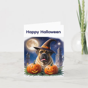Englische Dogge Mastiff Halloween Holiday Card