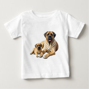 Englische Dogge Mastiff mit Kind Baby T-Shirt