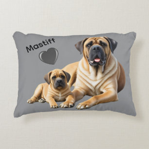 Englische Dogge Mastiff mit Kind Decorative Cushion