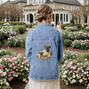Englische Dogge Mastiff mit Kind Denim Jacket