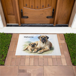 Englische Dogge Mastiff mit Kind Doormat