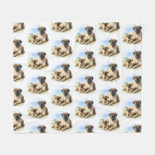 Englische Dogge Mastiff mit Kind Fleece Blanket