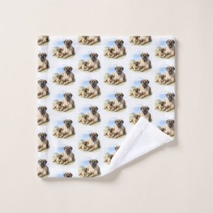 Englische Dogge Mastiff mit Kind Wash Cloth