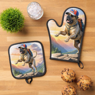 Englische Dogge Mastiff wanderer Oven Mitt & Pot Holder Set