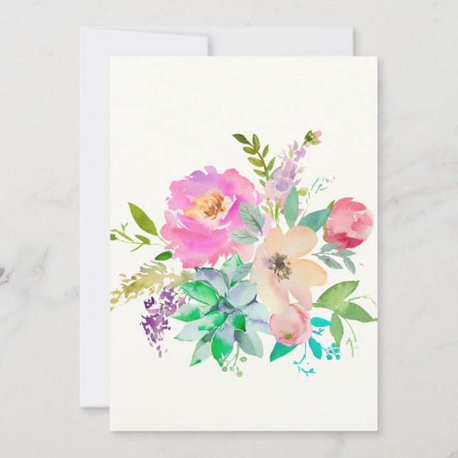 English Afternoon Garden Monogram Invitation (Back)