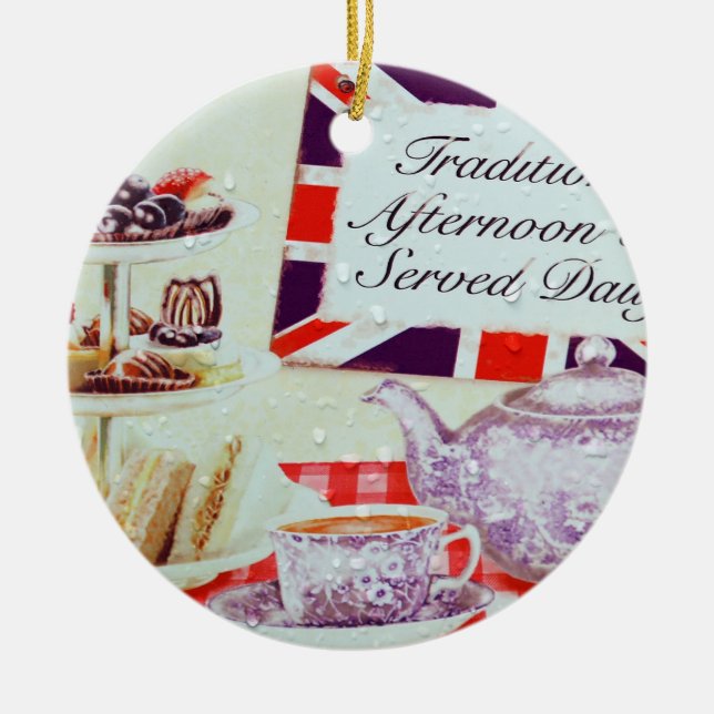 English Afternoon Tea Ceramic Ornament (Front)