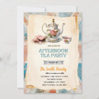 English Afternoon Tea party Invitation