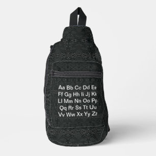 English Alphabet Black  Sling Bag