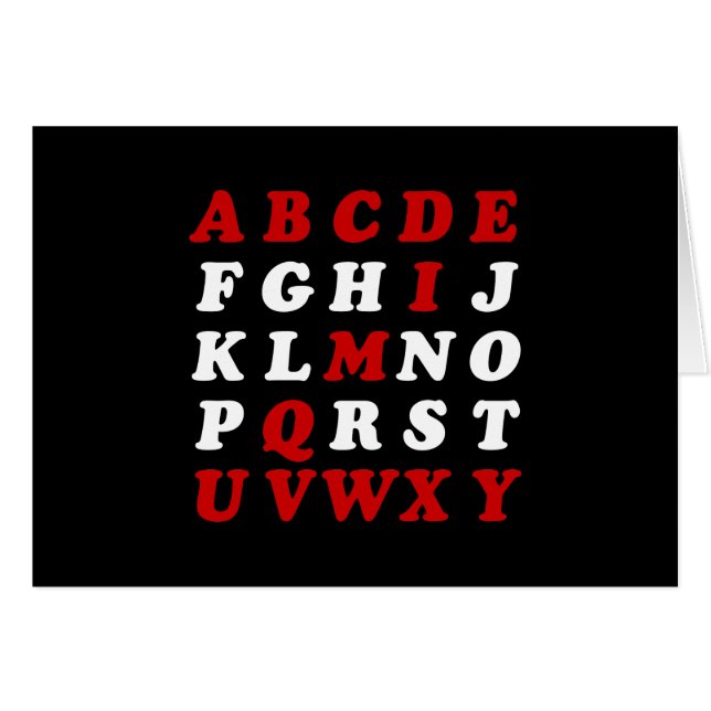 English Alphabet Card (Front Horizontal)