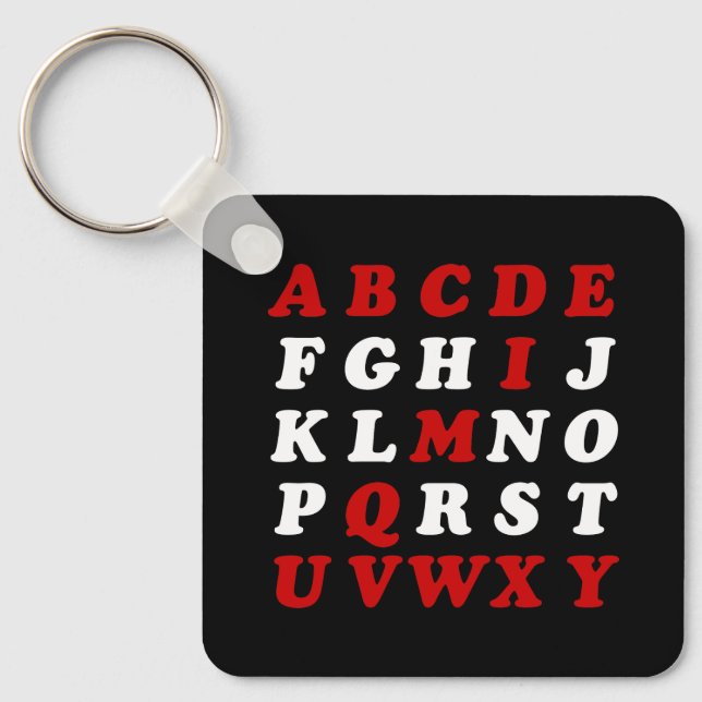 English Alphabet Key Ring (Front)