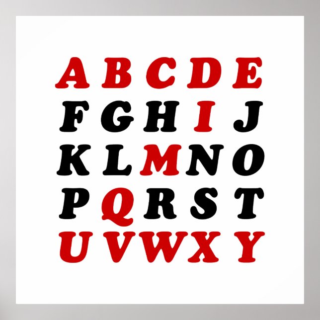 English Alphabet Poster (Front)