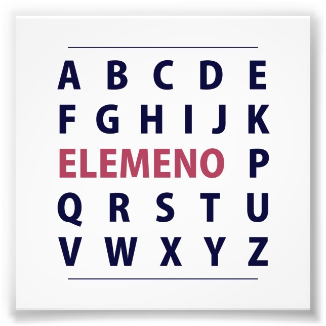 English Alphapbet ELEMENO Song Photo Print (Front)