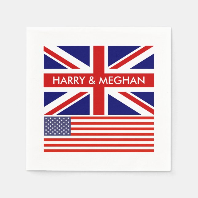 English American British Union Jack flag wedding Napkin (Front)