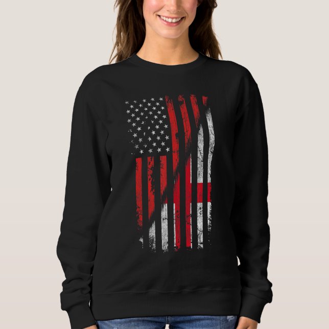 English American Flag Retro Style Usa England Flag Sweatshirt (Front)