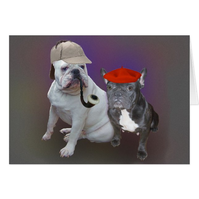 English and French Bulldogs (Front Horizontal)