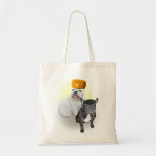 English and French Bulldogs tote bag