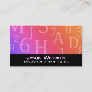 English and Math tutor Business Cards