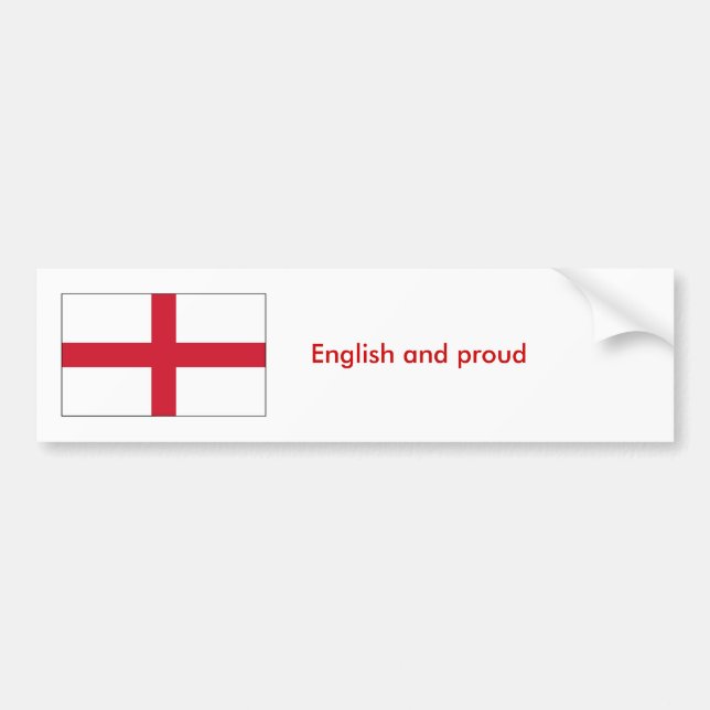 English and proud bumper sticker (Front)