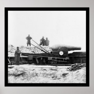 English Armstrong Gun in Fort Fisher, NC 1864 Poster