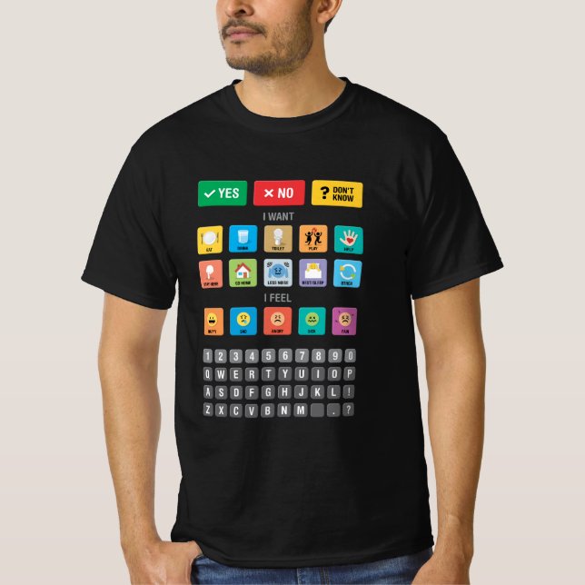 English Autism AAC PECS Pointing Communication 03 T-Shirt (Front)