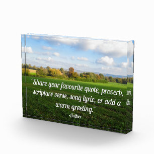 English Autumn Countryside - Personalised Photo Block