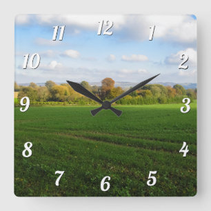 English Autumn Countryside - Square Wall Clock