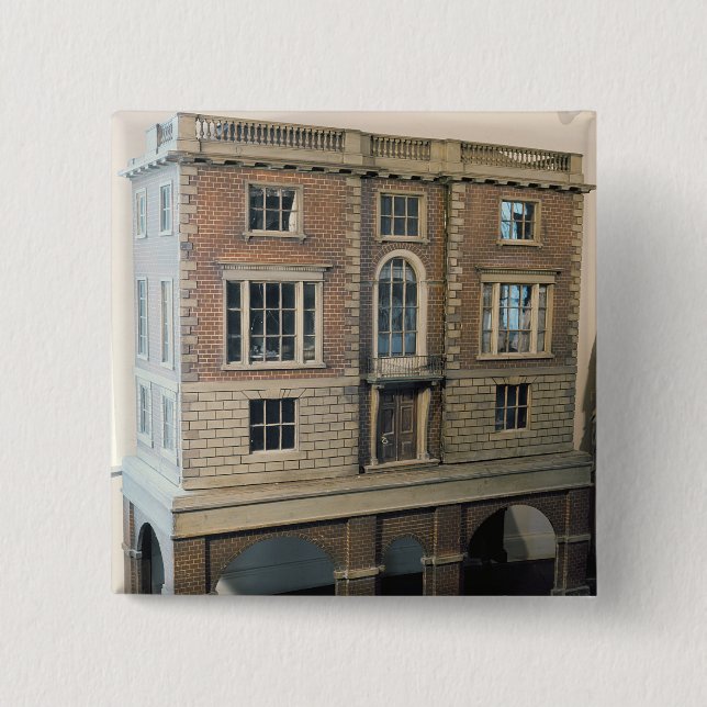 English balustraded doll's house with balcony 15 cm square badge (Front)