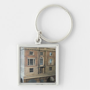 English balustraded doll's house with balcony key ring
