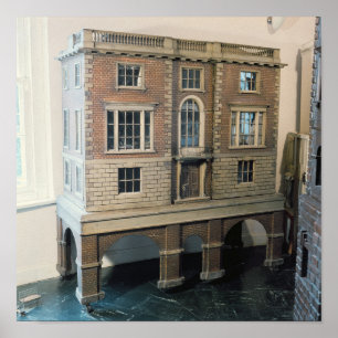 English balustraded doll's house with balcony poster