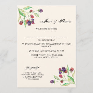 English Blackberries Botanical Evening Invitation