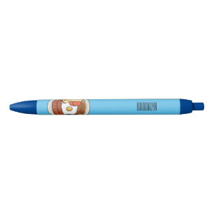 English breakfast cartoon illustration black ink pen