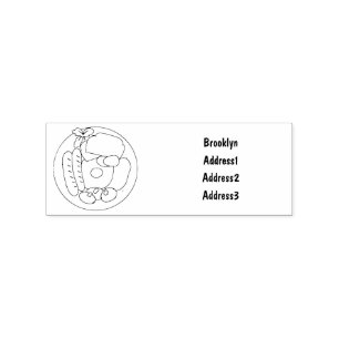 English breakfast cartoon illustration rubber stamp